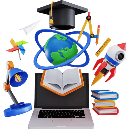 Students using learning tools